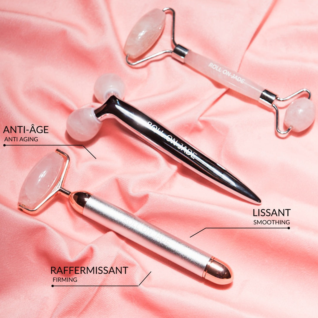 Roll On Jade vibrating Roller Pink Quartz Roll On Jade vibrating Roller Pink Quartz
