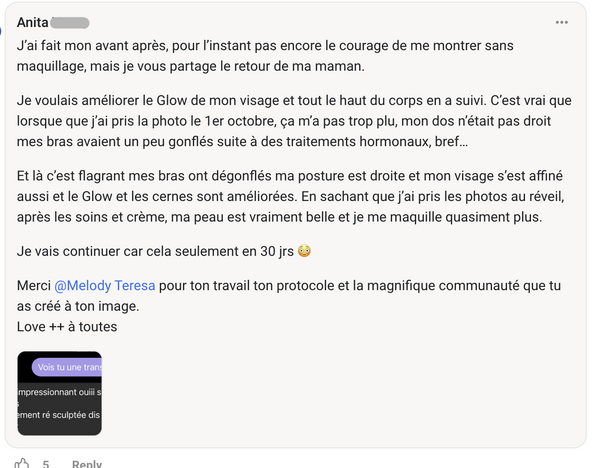 Témoignage cliente