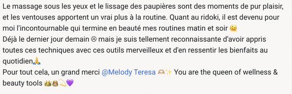 Témoignage cliente