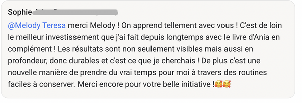 Témoignage cliente